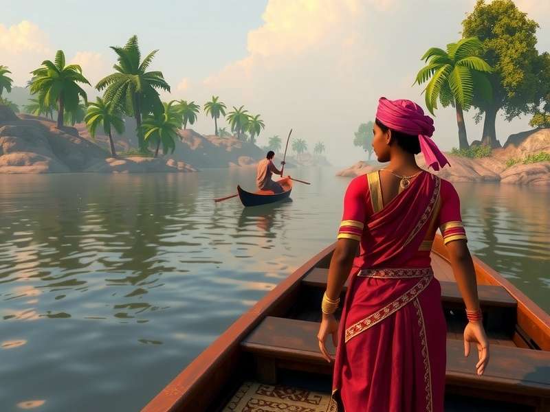 Royal Ganges Odyssey gameplay screenshot showing river exploration